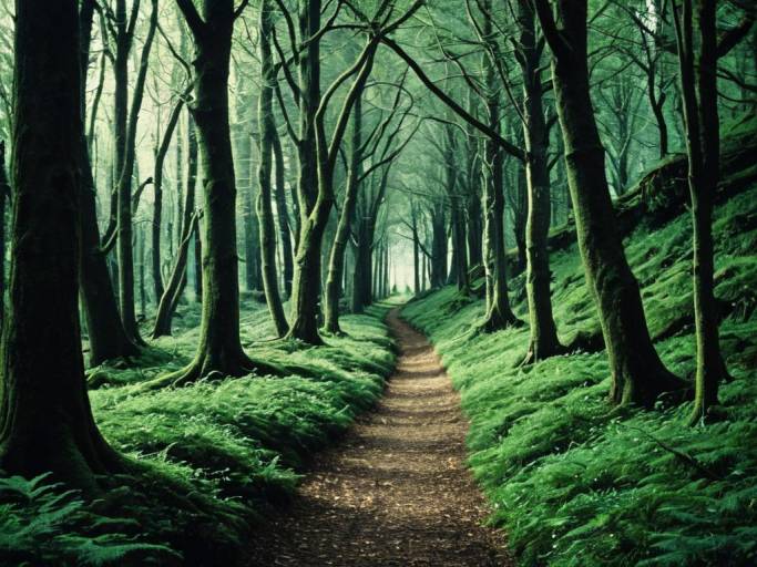 Enchanting Elven Forest Path Wallpaper