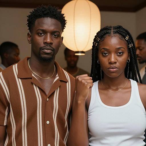 Serious Unity: Black Couple Portrait