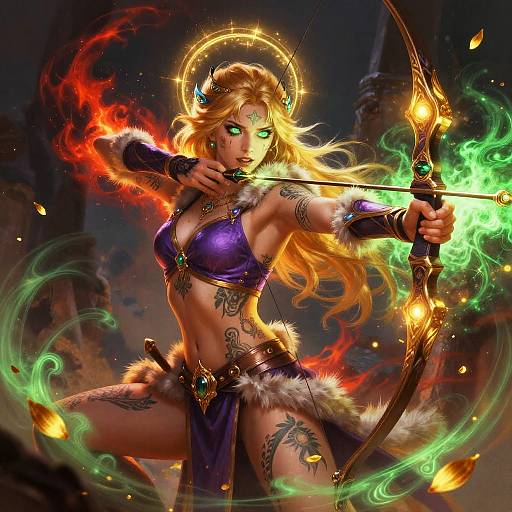 Celestial Archer with Radiant Bow