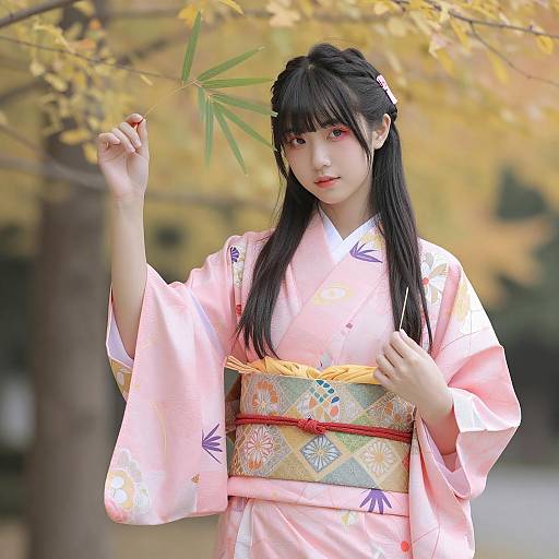 Vibrant Asian Girl in Traditional Attire