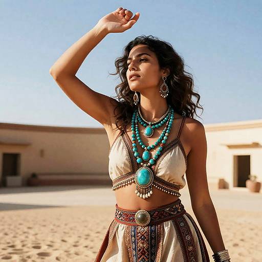 Sunlit Desert Amphitheater Bohemian Musician