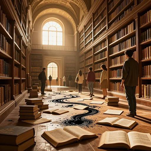 Ancient Library with Sentient Ink