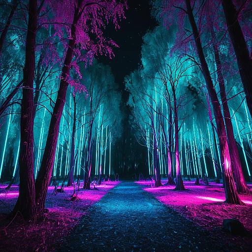 Neon Willow Grove Rave Nightscape