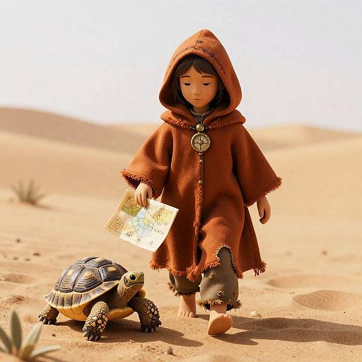 Brave Desert Scout with Enchanted Tortoise