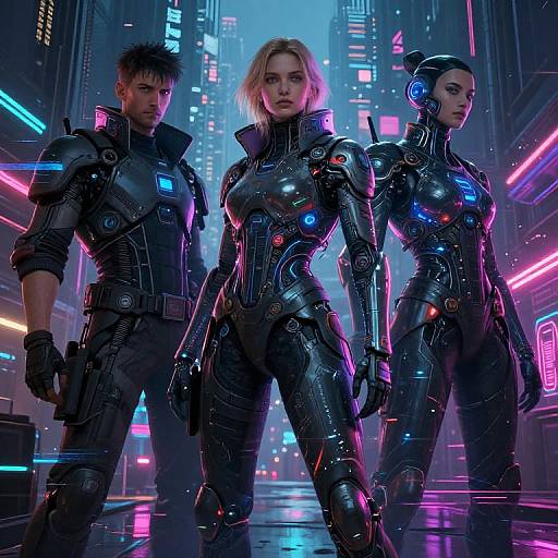 Cyberpunk Neon Techno-Organic Art