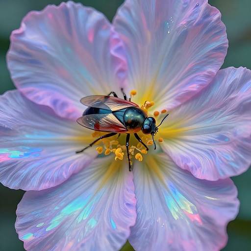 Iridescent Flower Through Bug's Eye View