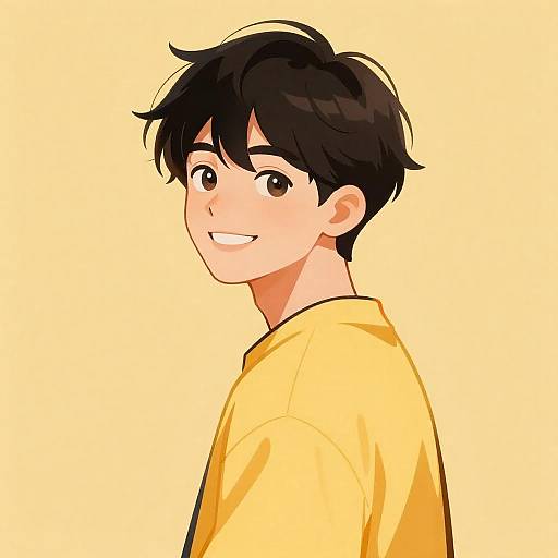 Friendly Young Man in Bright Yellow Shirt