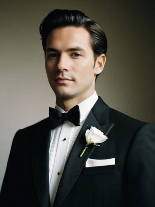 Groom in Black Wedding Tuxedo