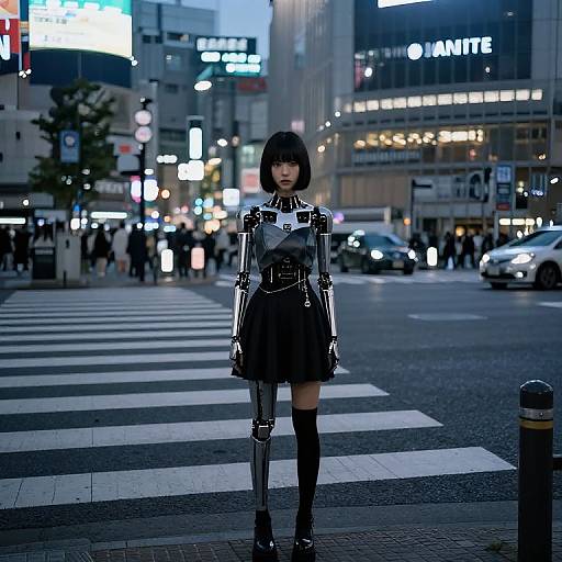 Cyborg Girl Alone in Shibuya