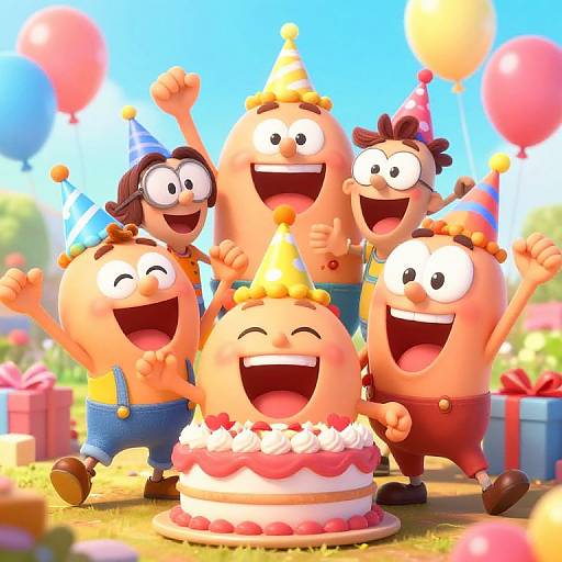 Cheerful Cartoon Birthday Celebration