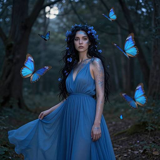 Ethereal Blue Butterfly Enchantment