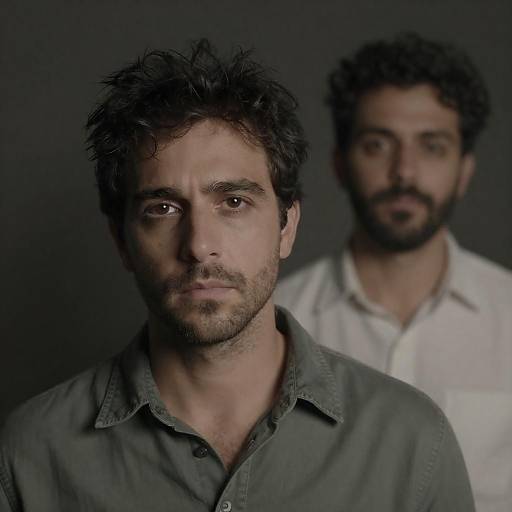 Intimate Portrait of Two Men in Shadows