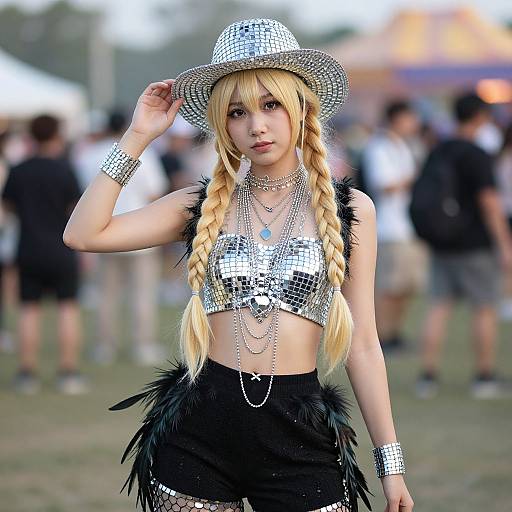 Solo Blonde Festival Disco Outfit