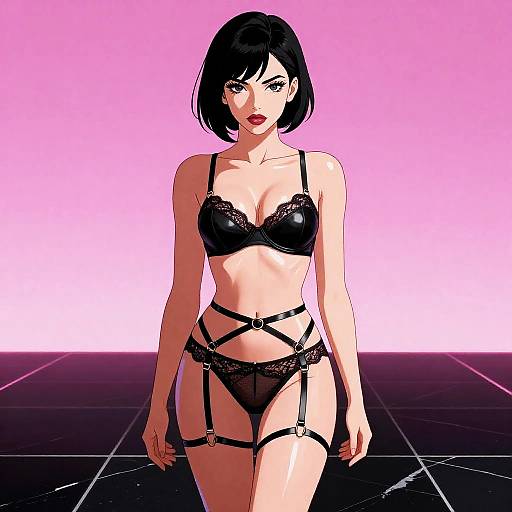 Neo-Noir Glamour Nordic Lingerie Pin-Up