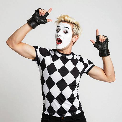 Energetic Platinum Blonde Street Pantomime