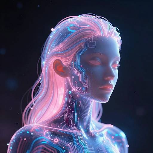 Surreal AI Avatar with Neon Glow