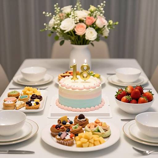 Charming 18th Birthday Table Setup