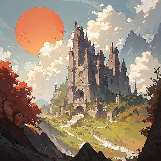 Dark Fantasy Mysterious Cityscape