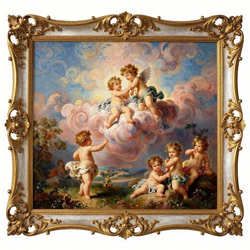Rococo Pastoral Scene with Cherubs