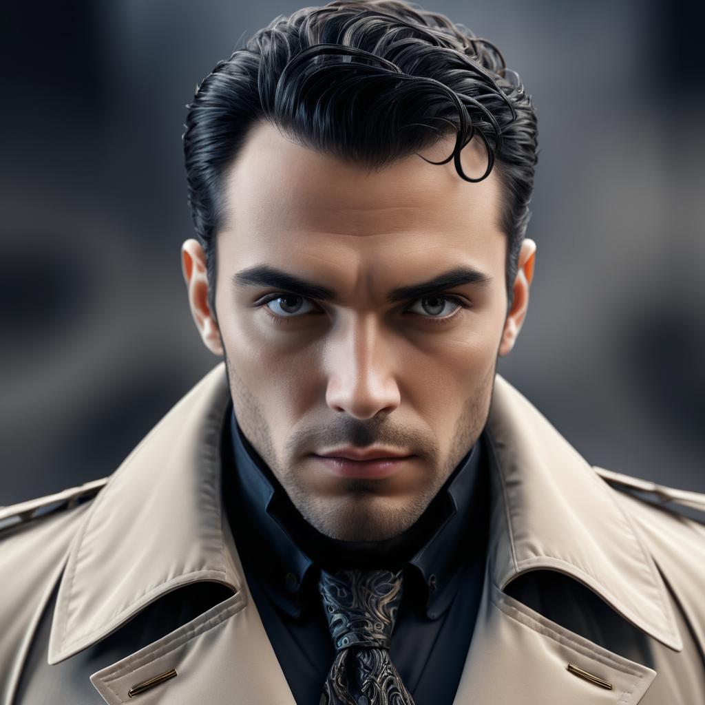 Photorealistic Portrait of Enigmatic Man