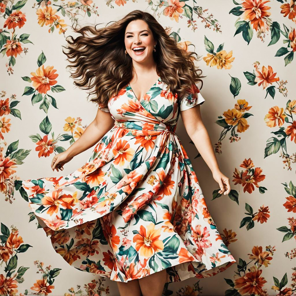 Charming Young Woman in Floral Dress