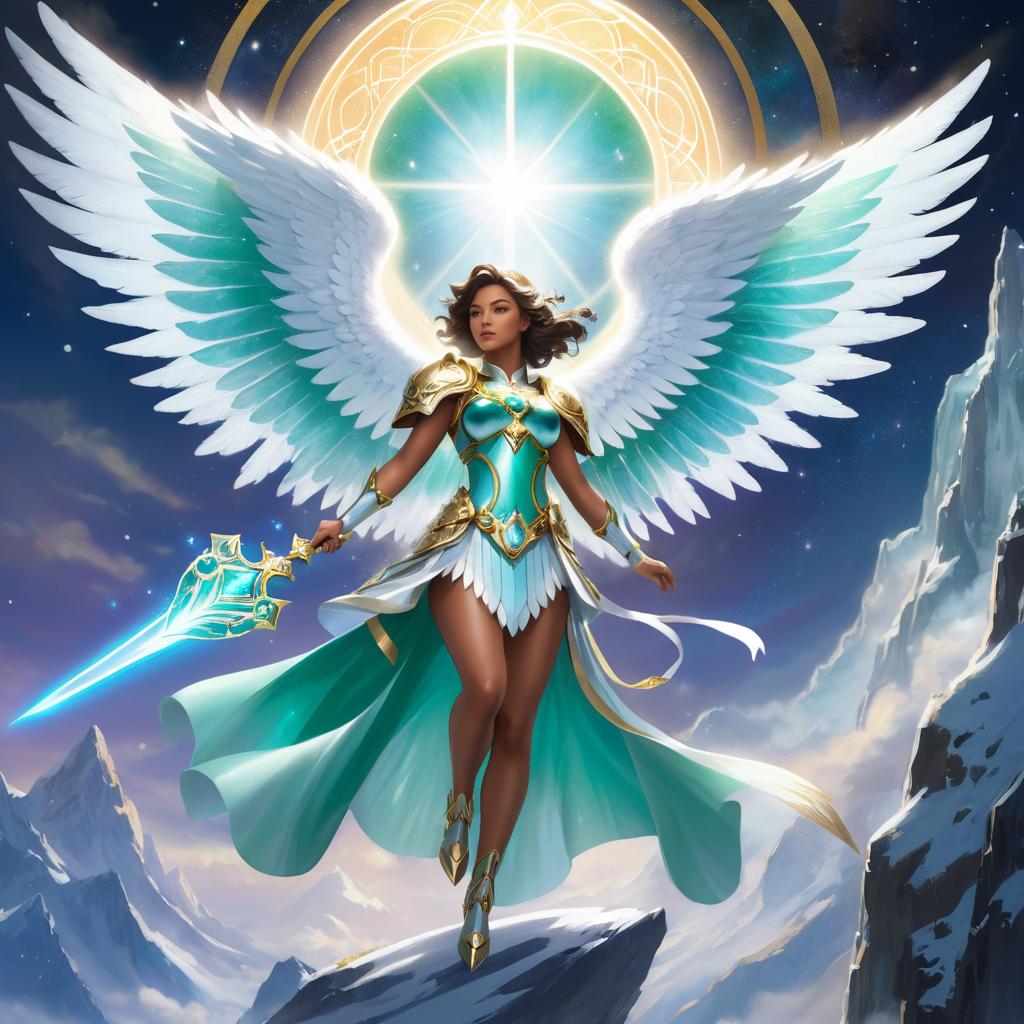 Celestial Angel with Jade Wings Art