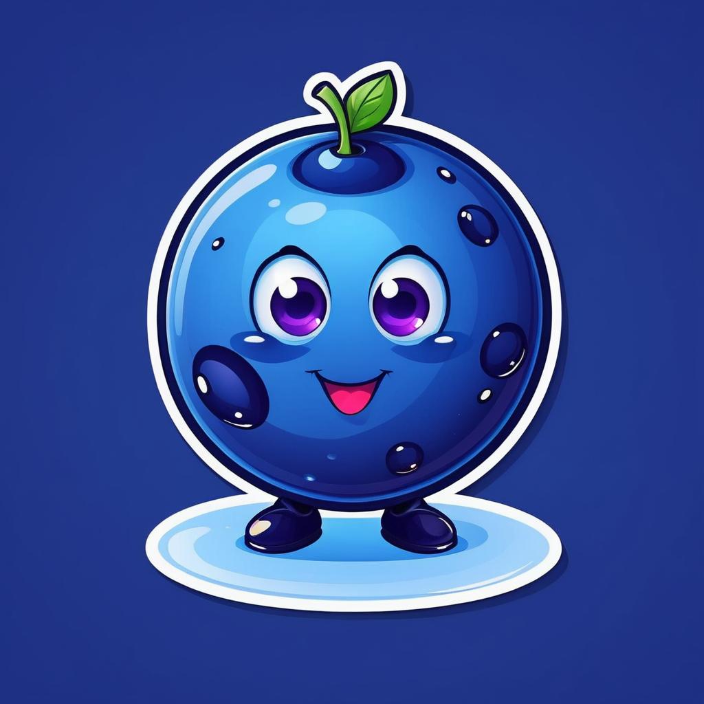 Blueberry Cartoon Character Logo Design