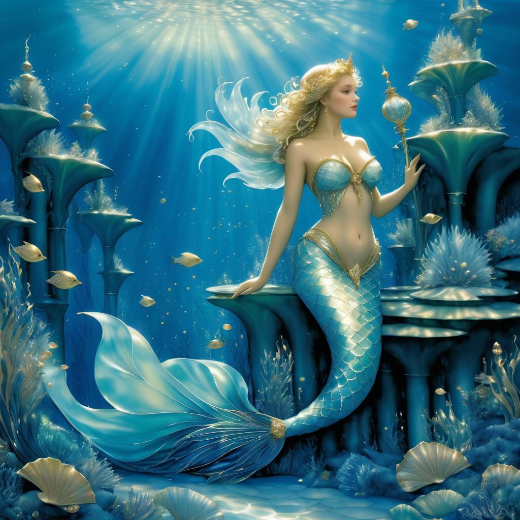 Mystical Mermaid in Enchanted Underwater Kingdom