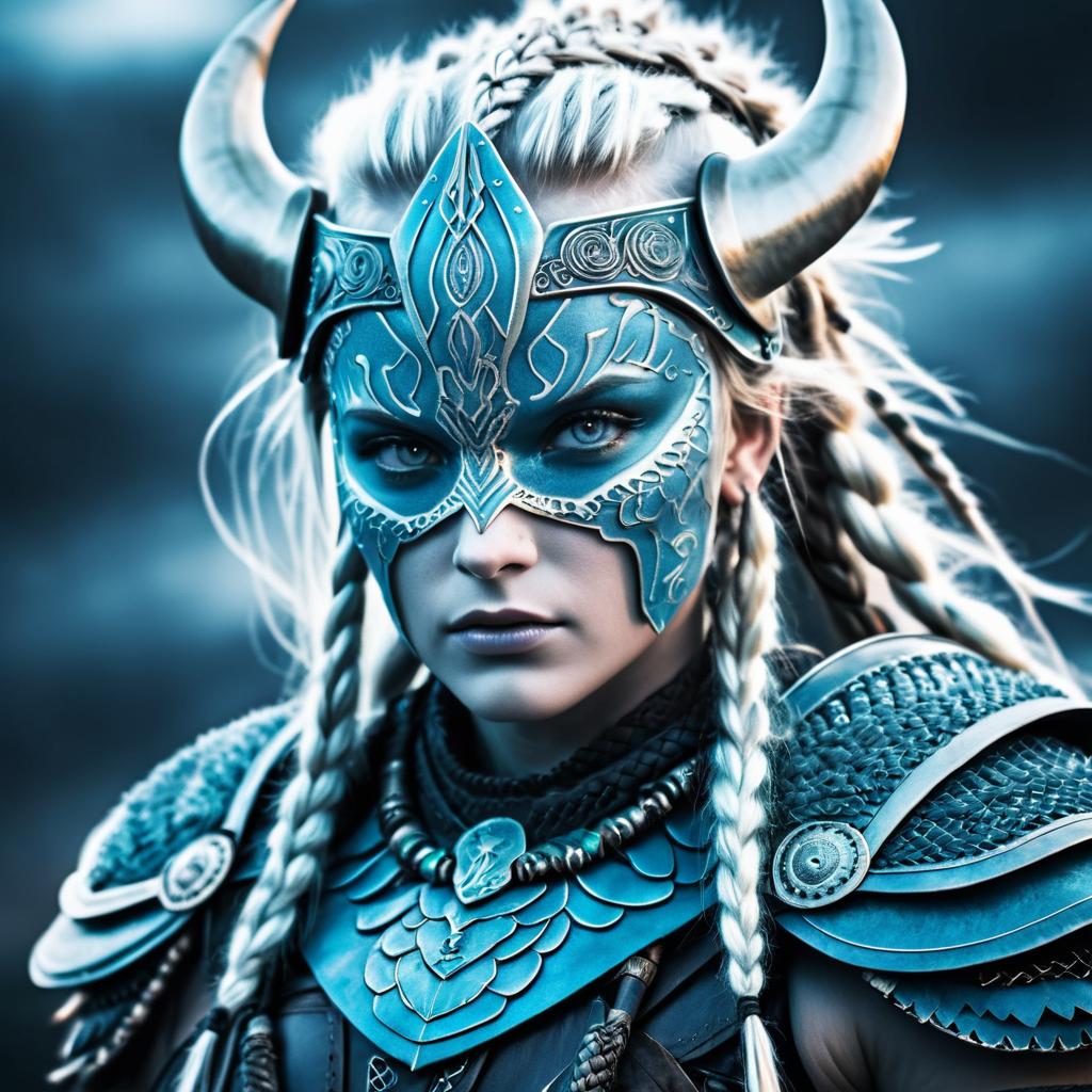 Fierce Alien Shieldmaiden Warrior Portrait