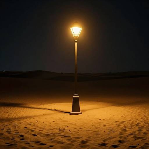 Cyberpunk Desert Streetlamp Glow