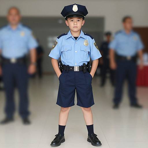 Male Cop in Shorts Uniform
