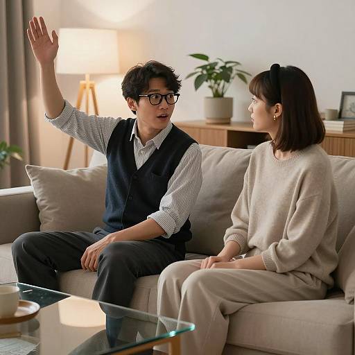 Cozy Modern Living Room Interaction