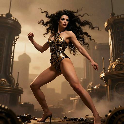 Steampunk Siren with Cinematic Lighting