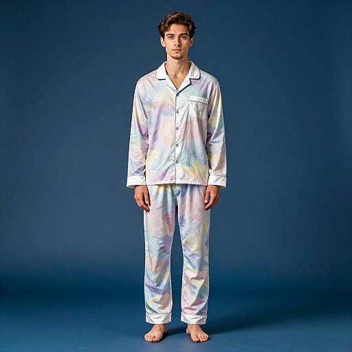 Young Man in Pastel Pajama Costume