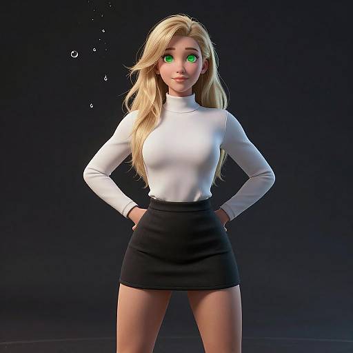 Futuristic Portrait of Playful Elegance