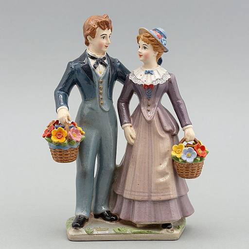 Vintage Victorian Staffordshire Flower Figurines