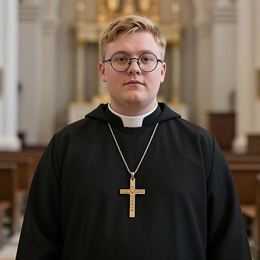 Plus Size Priest with Cross Necklace