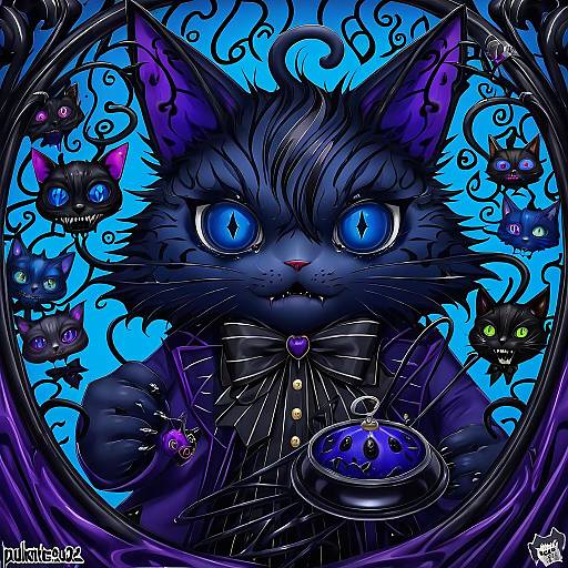 Illustration of Grim (twisted wonderland), twisted wonderland in the style of Piukute062