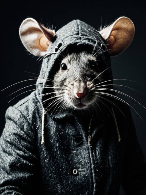 Photorealistic Portrait of Man in Rat Costume