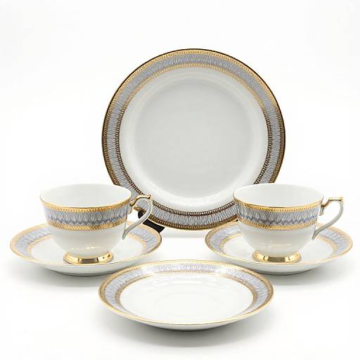 Limoges Arabesque Motif Cup & Saucer