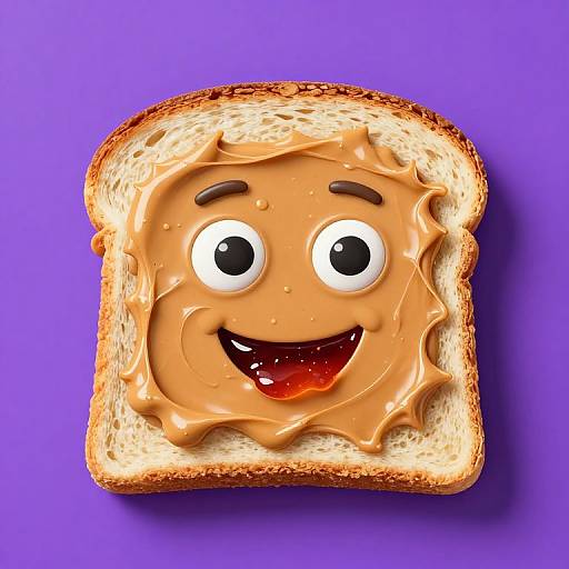 Cartoon Bread with Peanut Butter and Jelly