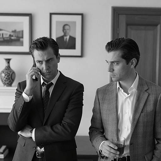 Two Men in Suits Inside Office