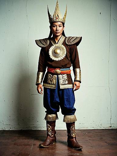Woman in Traditional Thai Warrior Costume