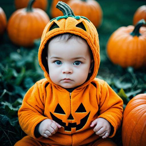 Adorable Baby Boy in Pumpkin Costume