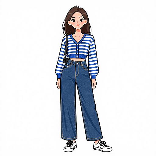 Casual Chic Smiling Woman in Denim