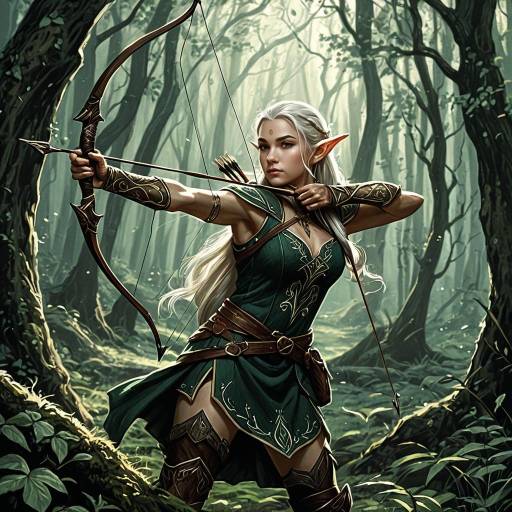 Elegant Elf Archer in Joe Madureira Style