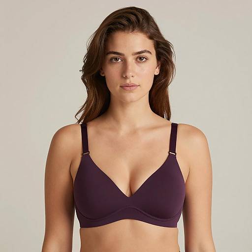 Portrait of a Young Woman in Purple Bra