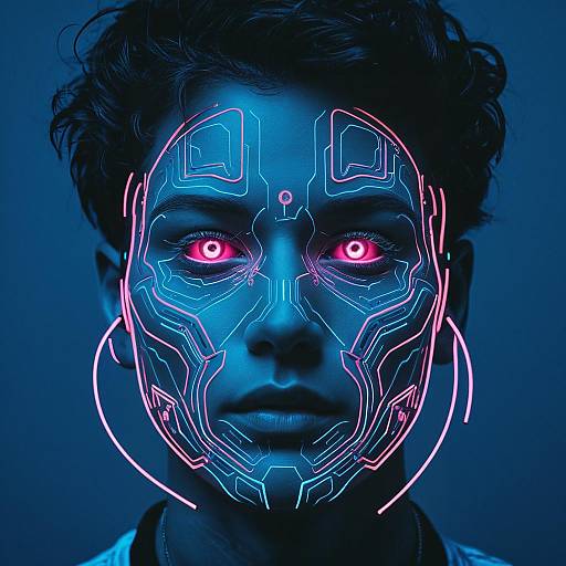 Vaporwave Synthetic Human Portrait