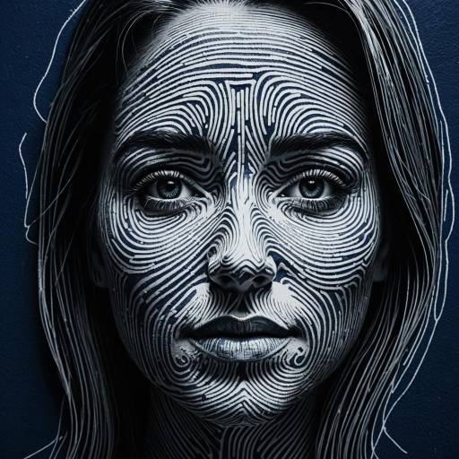 Hyperrealistic Fingerprint Woman Face Artwork