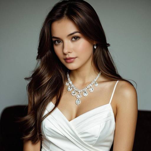 Young Woman in White Dress with Jewelry